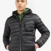 Barbour International Ouston Hooded Quilted Coat - Black -Fashion store P3MGJ SQ1 0000000004 BLACK MDf