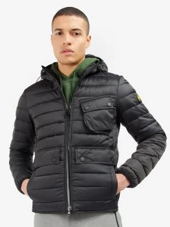 Barbour International Ouston Hooded Quilted Coat - Black