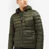 Barbour International Ouston Hooded Quilted Coat - Khaki -Fashion store P3MK4 SQ1 0000000068 OLIVE MDf