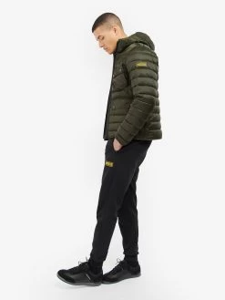 Barbour International Ouston Hooded Quilted Coat - Khaki -Fashion store P3MK4 SQ3 0000000068 OLIVE MDo