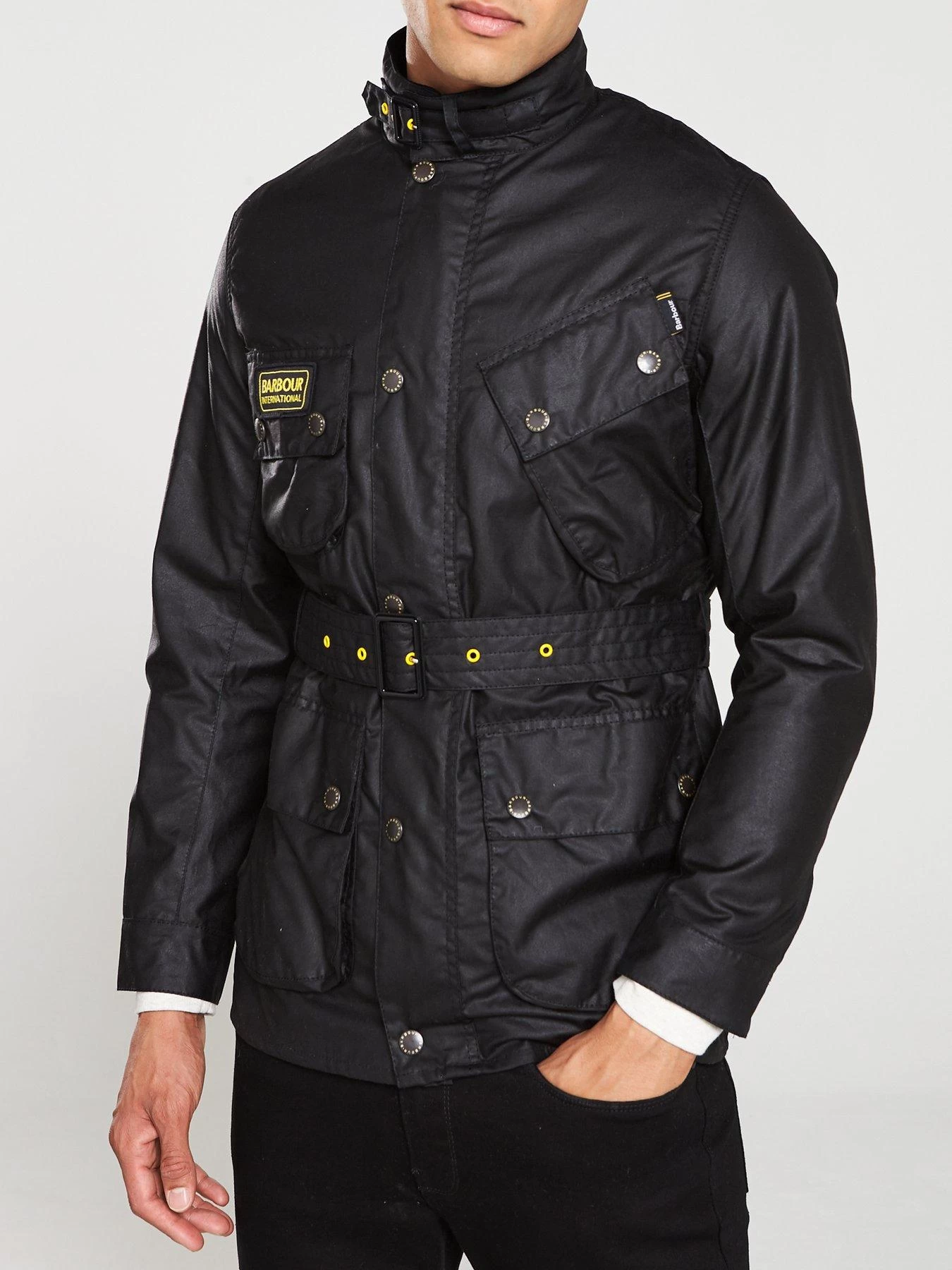 Barbour International Slim Wax Jacket - Black 3 Barbour International Slim Wax Jacket - Black