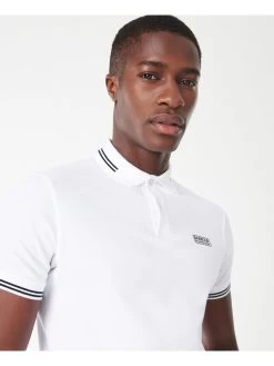 Barbour International Essential Tipped Polo Shirt - White -Fashion store PLRKQ SQ4 0000000013 WHITE MDd