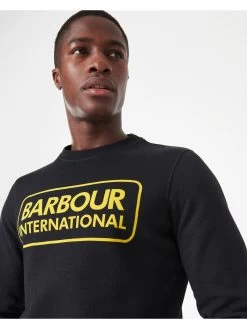 Barbour International Large Logo Sweatshirt - Black -Fashion store PLRRY SQ4 0000000004 BLACK MDd