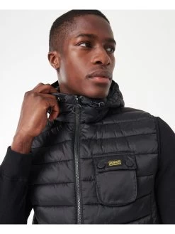 Barbour International Ousten Hooded Gilet - Black -Fashion store QPJVC SQ4 0000000004 BLACK MDd
