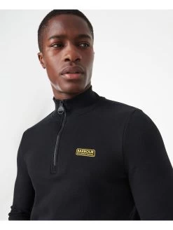 Barbour International Half Zip Logo Sweatshirt - Black -Fashion store QPK6F SQ4 0000000004 BLACK MDd