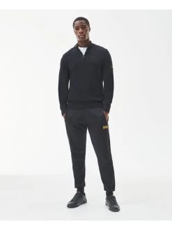 Barbour International Half Zip Knitted Jumper - Black -Fashion store REQ4E SQ3 0000000004 BLACK MDo