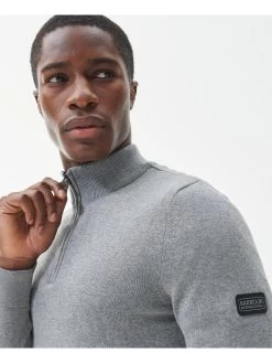 Barbour International Half Zip Knitted Jumper - Anthracite Marl  -Fashion store REQ4F SQ4 0000015503 ANTHRACITE MARL MDd