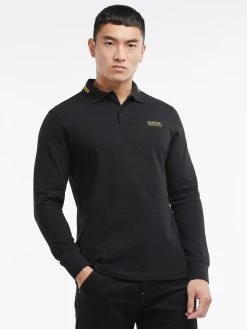 Barbour International Legacy Tipped Long Sleeve Polo Shirt - Black