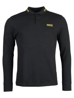Barbour International Legacy Tipped Long Sleeve Polo Shirt - Black -Fashion store TPDH7 SQ4 0000000004 BLACK MDd