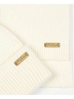 Barbour International Mallory Beanie & Scarf Gift Set -Fashion store UWJFD SQ4 0000000013 WHITE SLd1