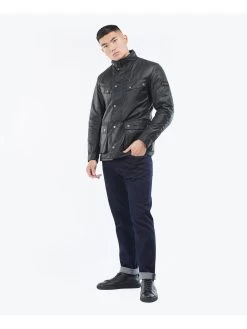 Barbour International Duke Wax Jacket - Black -Fashion store V2W76 SQ3 0000000004 BLACK MDo