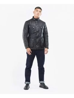 Barbour International Duke Wax Jacket - Navy -Fashion store V2W77 SQ3 0000000048 NAVY MDo