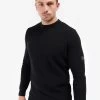 Barbour International Corser Wool Mix Crew Neck Jumper - Black -Fashion store V2W82 SQ1 0000000004 BLACK MDf