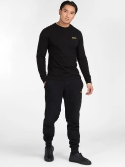 Barbour International Small Logo Long Sleeve T-shirt - Black -Fashion store V2WCE SQ3 0000000004 BLACK MDo