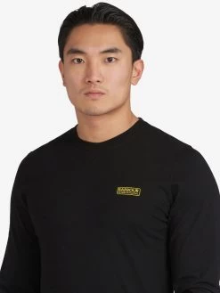 Barbour International Small Logo Long Sleeve T-shirt - Black -Fashion store V2WCE SQ4 0000000004 BLACK MDd