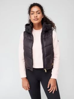 Barbour International Halton Cropped Gilet - Black -Fashion store VHFI3 SQ4 0000000004 BLACK MDd