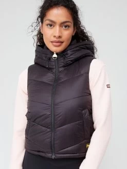 Barbour International Halton Cropped Gilet - Black -Fashion store VHFI3 SQ5 0000000004 BLACK MDd1