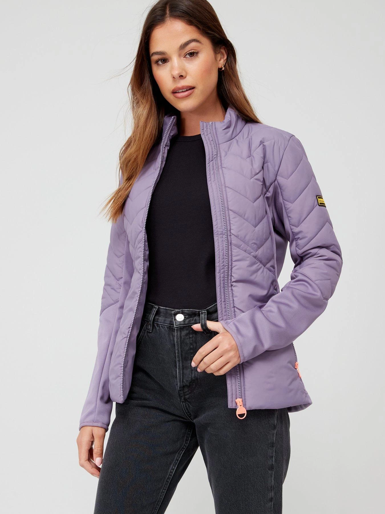 Barbour International Grainger Quilted Zip-through Sweat - Lilac 3 Barbour International Grainger Quilted Zip-through Sweat - Lilac