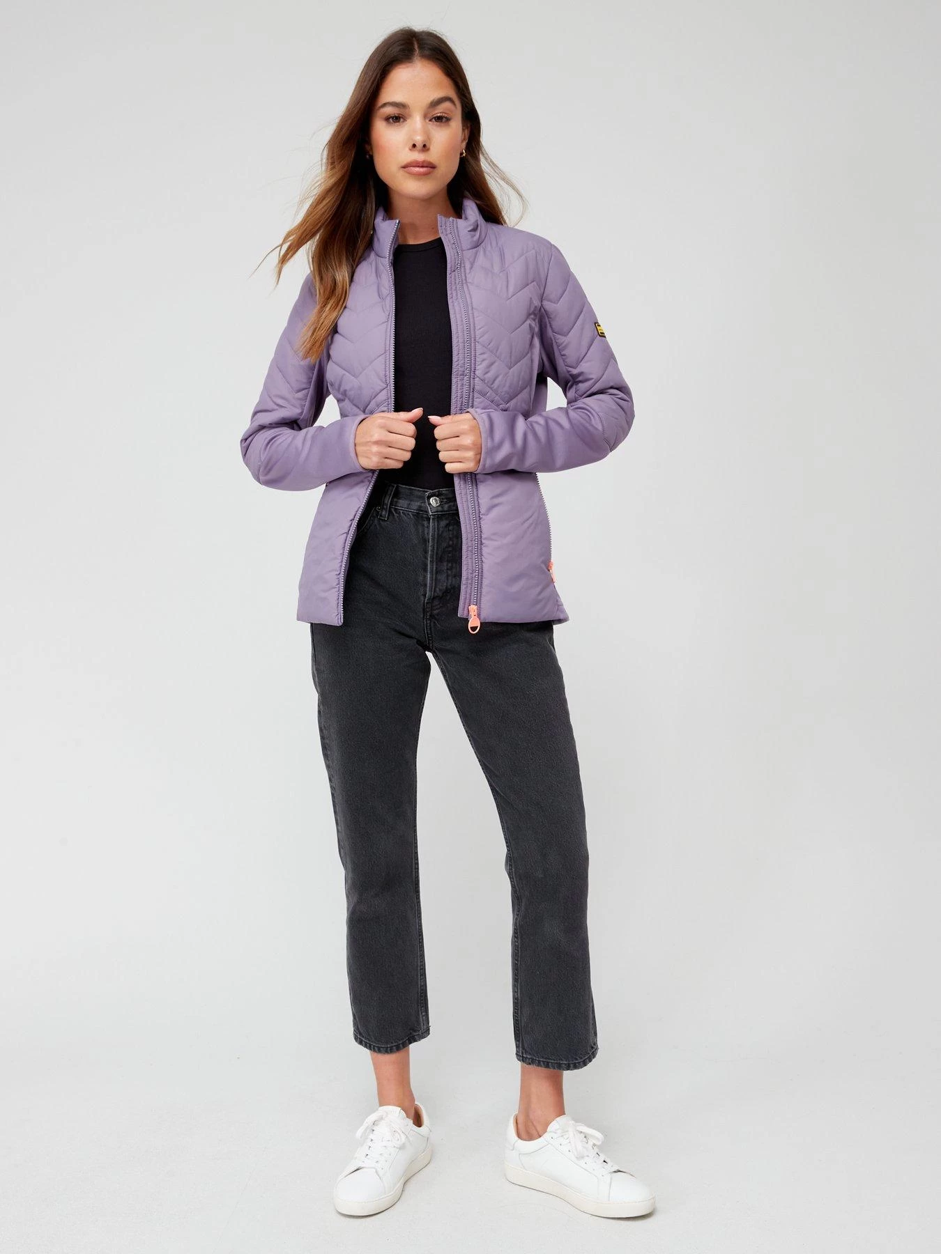 Barbour International Grainger Quilted Zip-through Sweat - Lilac 5 Barbour International Grainger Quilted Zip-through Sweat - Lilac - Image 3