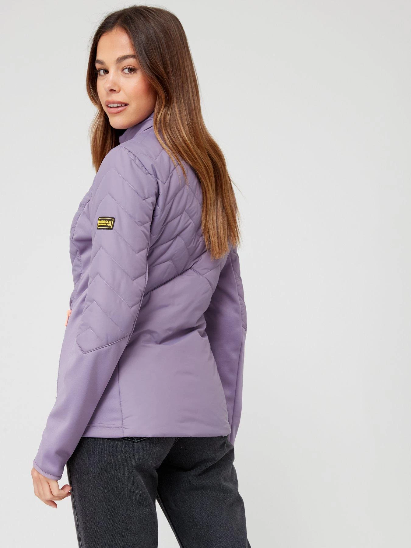 Barbour International Grainger Quilted Zip-through Sweat - Lilac 8 Barbour International Grainger Quilted Zip-through Sweat - Lilac - Image 6