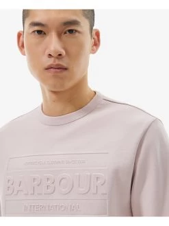 Barbour International Stamp Embossed Crew Neck Sweatshirt - Pink -Fashion store VHIKF SQ4 0000000063 PINK MDd