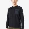 Barbour International Banks Arm Badge Crew Neck Sweatshirt - Black -Fashion store VHIKH SQ1 0000000004 BLACK MDf