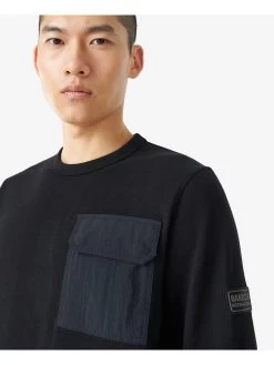 Barbour International Banks Arm Badge Crew Neck Sweatshirt - Black -Fashion store VHIKH SQ4 0000000004 BLACK MDd