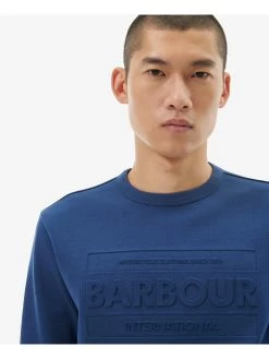Barbour International Stamp Embossed Crew Neck Sweatshirt - Blue -Fashion store VHIKM SQ4 0000000020 BLUE MDd