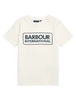 Barbour International Boys Staple Short Sleeve T-Shirt - White -Fashion store VJDHF SQ3 0000000013 WHITE SLb