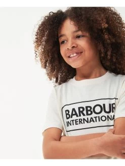 Barbour International Boys Staple Short Sleeve T-Shirt - White -Fashion store VJDHF SQ4 0000000013 WHITE SLd