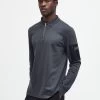 Barbour International Very Exclusive - Breaker Long Sleeve Zip Polo Shirt - Dark Grey -Fashion store VJGH7 SQ1 0000000070 DARK GREY MDf