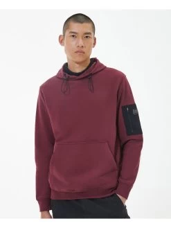 Barbour International Tempo Patch Pocket Overhead Hoodie - Red