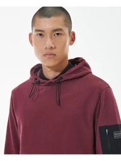 Barbour International Tempo Patch Pocket Overhead Hoodie - Red -Fashion store VJGH8 SQ4 0000000017 RED MDd