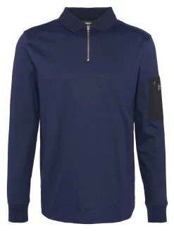 Barbour International Very Exclusive - Breaker Long Sleeve Zip Polo Shirt - Navy -Fashion store VJGH9 SQ5 0000000048 NAVY MDd1