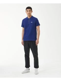 Barbour International Gauge Zip Polo Shirt - Blue -Fashion store VJGHT SQ3 0000000020 BLUE MDo