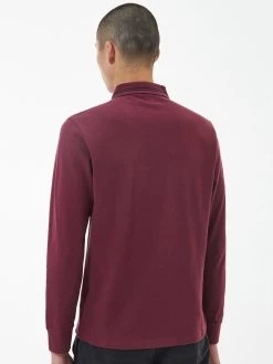 Barbour International Very Exclusive - Tipped Long Sleeve Polo Shirt - Red -Fashion store VJGI3 SQ2 0000000017 RED MDb