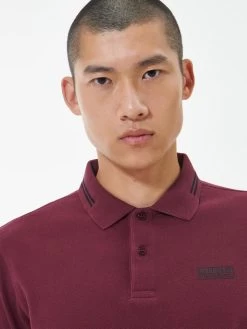 Barbour International Very Exclusive - Tipped Long Sleeve Polo Shirt - Red -Fashion store VJGI3 SQ4 0000000017 RED MDd