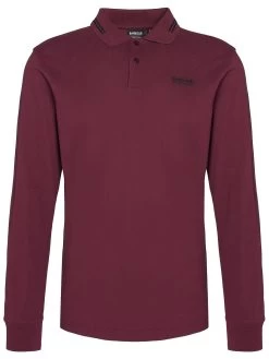 Barbour International Very Exclusive - Tipped Long Sleeve Polo Shirt - Red -Fashion store VJGI3 SQ5 0000000017 RED MDd1