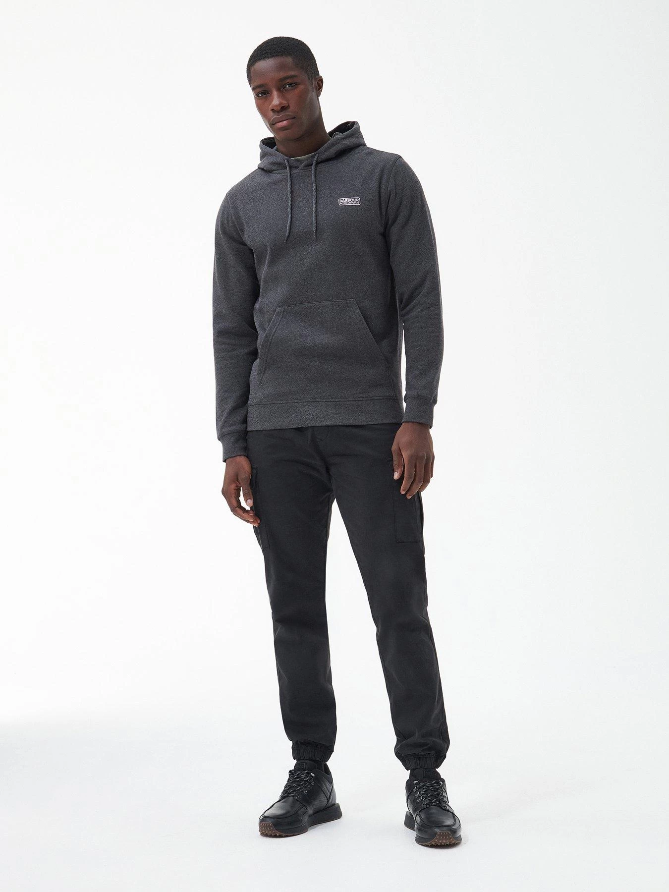 Barbour International Small Logo Overhead Hoodie - Dark Grey 5 Barbour International Small Logo Overhead Hoodie - Dark Grey - Image 3