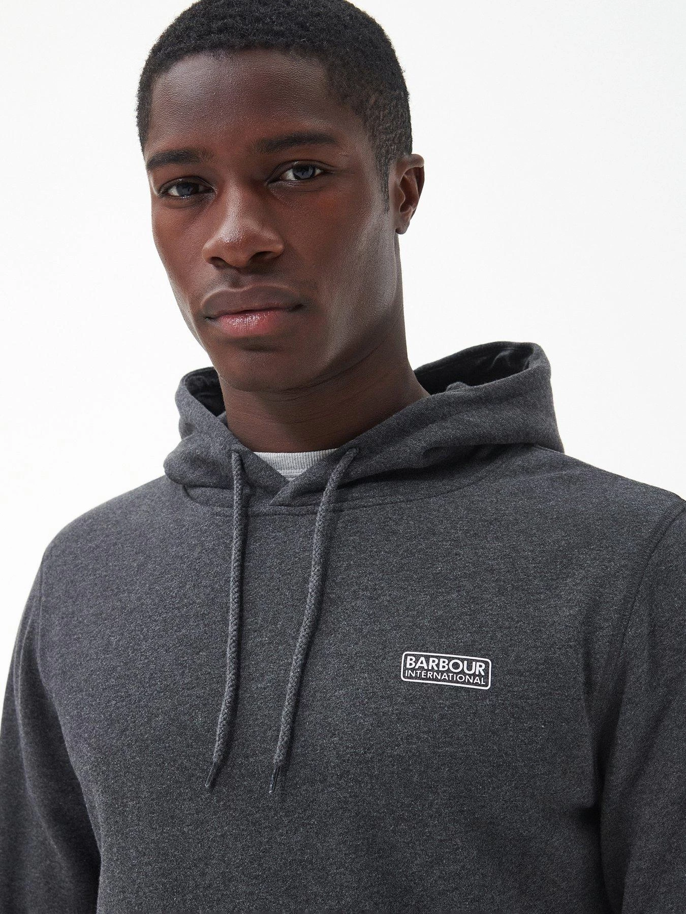Barbour International Small Logo Overhead Hoodie - Dark Grey 6 Barbour International Small Logo Overhead Hoodie - Dark Grey - Image 4