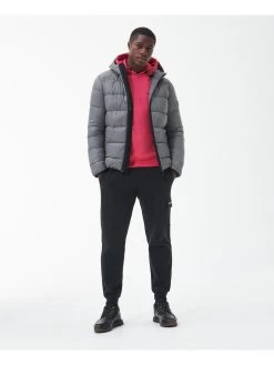 Barbour International Bobber Hooded Padded Jacket - Grey -Fashion store VJGJI SQ3 0000000005 GREY MDo