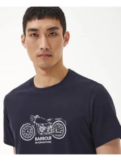 Barbour International Gear Motorcycle Graphic T-Shirt - Navy -Fashion store VJGK4 SQ4 0000000048 NAVY MDd