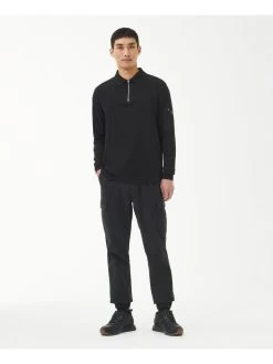 Barbour International Breaker Long Sleeve Zip Polo Shirt - Black -Fashion store VJGKK SQ3 0000000004 BLACK MDo