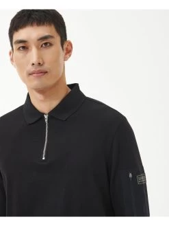 Barbour International Breaker Long Sleeve Zip Polo Shirt - Black -Fashion store VJGKK SQ4 0000000004 BLACK MDd