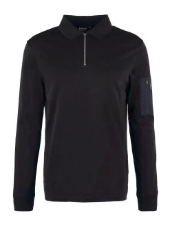 Barbour International Breaker Long Sleeve Zip Polo Shirt - Black -Fashion store VJGKK SQ6 0000000004 BLACK MDd2