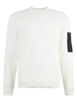 Barbour International Grip Patch Pocket Crew Sweatshirt - Cream -Fashion store VJGKM SQ6 0000000067 CREAM MDd2