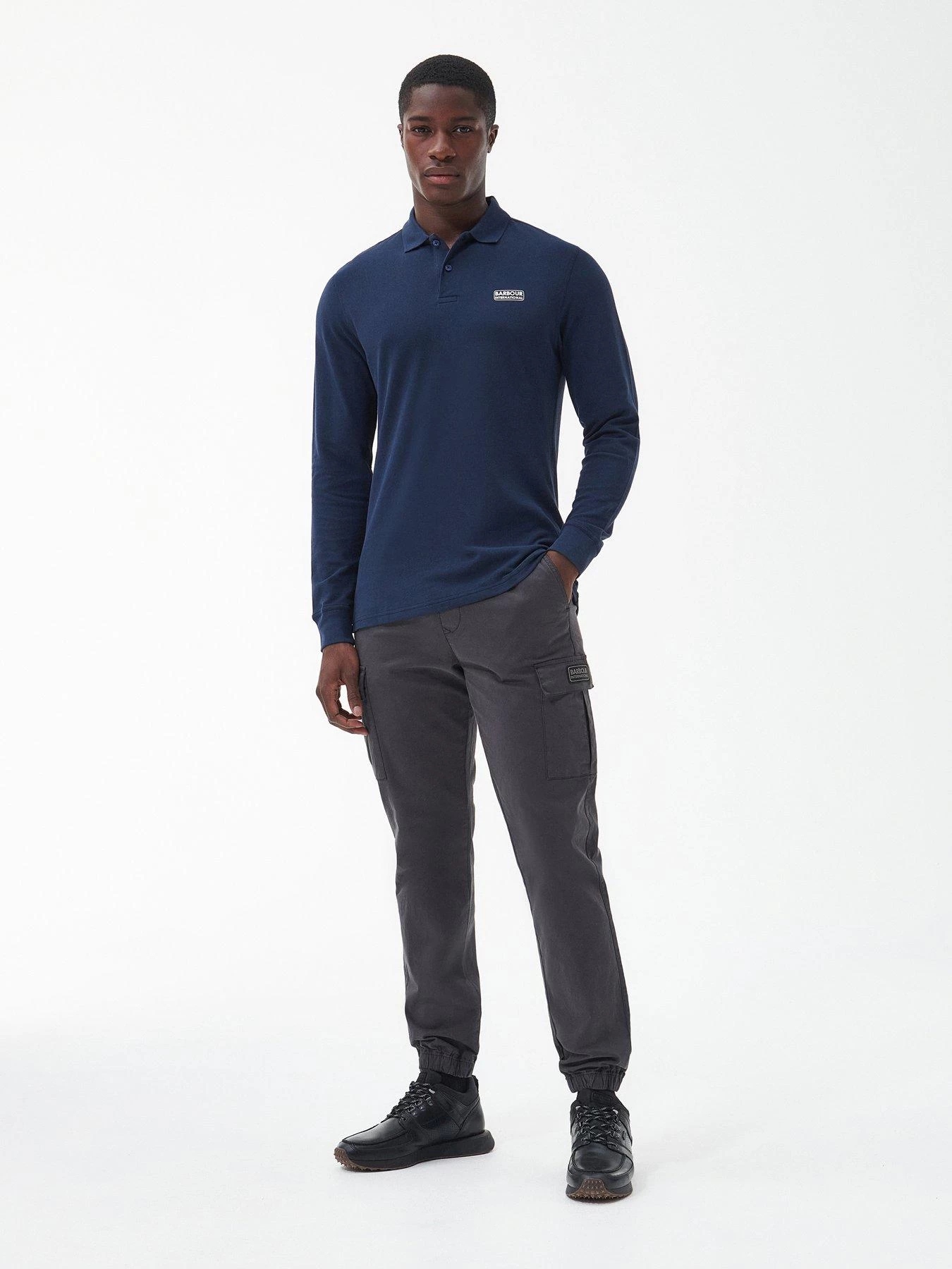 Barbour International Long Sleeve Polo Shirt - Navy 5 Barbour International Long Sleeve Polo Shirt - Navy - Image 3