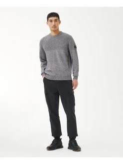 Barbour International Chain Crew Neck Jumper - Dark Grey -Fashion store VJGL3 SQ3 0000000070 DARK GREY MDo