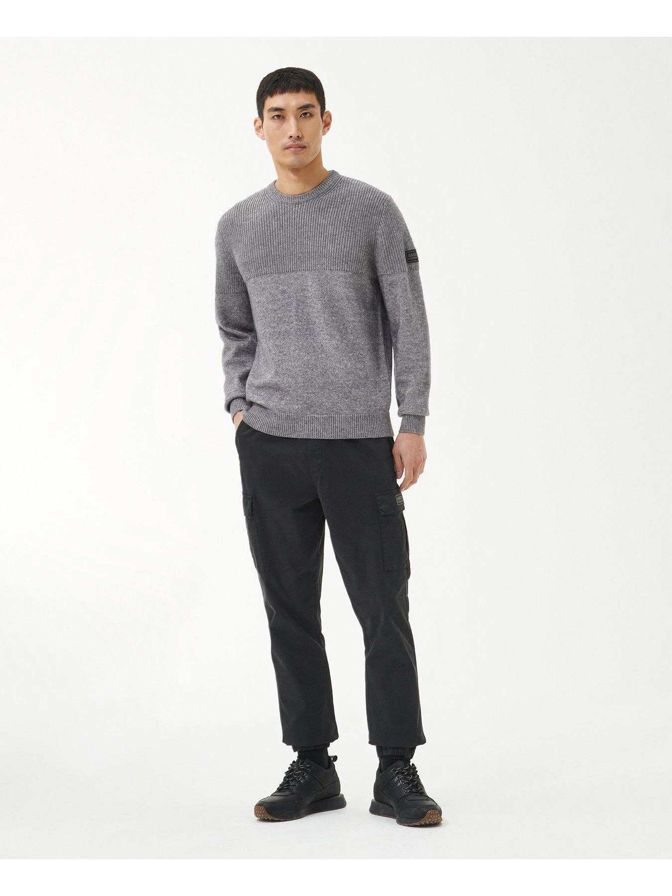 Barbour International Chain Crew Neck Jumper - Dark Grey 5 Barbour International Chain Crew Neck Jumper - Dark Grey - Image 3