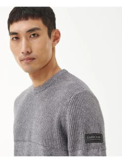 Barbour International Chain Crew Neck Jumper - Dark Grey -Fashion store VJGL3 SQ4 0000000070 DARK GREY MDd
